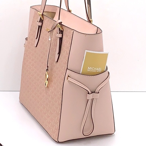 MICHAEL KORS GILLY LARGE DRAWSTRING TRAVEL TOTE BALLET SIGNATURE COLOR - Picture 7 of 16